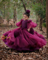 Designer Gown with Frill Flower frock online for kids