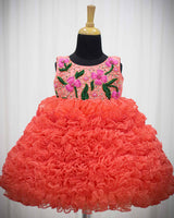 kids party wear online, combo baby lock frill gown