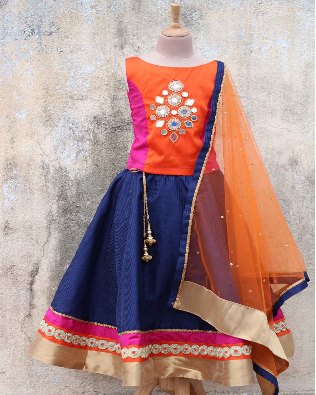 Shop Mirror Work Lehenga Online Designer Kids Wear Ethnic Wear