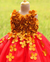 Red and Golden Petal Frock