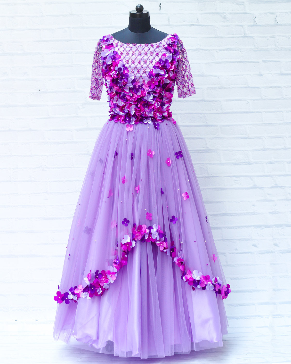 Shop Lavender And Purple Petal Rich Hand Worked Gown www.liandli.in Shop Lavender And Purple Petal Rich Hand Worked Gown www.liandli.in