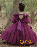 Designer Gown with Frill Flower frock online for kids