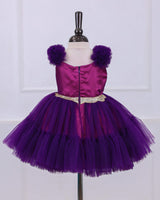 Dark Purple Hand Worked Partywear Dress