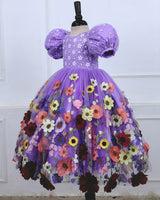 Lavender Royale Embroidery Ball Gown with Worked Net Yoke