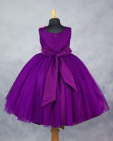 purple and pink bow design gown