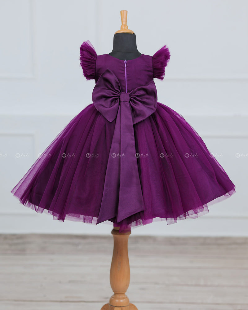 Plum Purple  and Baby Pink combo 2-in-1 gown