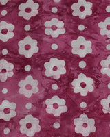 Purple and White Floral Print Cotton fabric