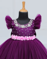 Plum Purple  and Baby Pink combo 2-in-1 gown