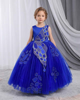 Deep Royal Blue Gown with Handcrafted Butterfly Wings