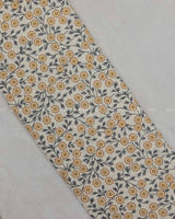 Ivory Cotton Fabric with Yellow Floral Print