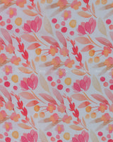 Multi Colour Floral Printed White Polyster Modal Fabric