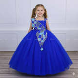 Monarch Butterfly Theme Gown in Royal Blue Color with Detachable Wings and Belt