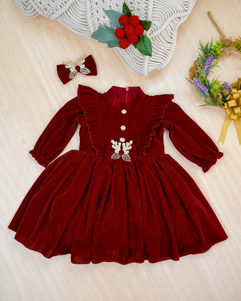Amazon.com: Long Sleeve Red Velvet Dresses