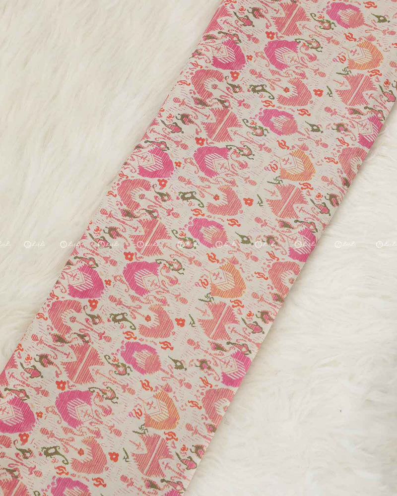 White Cora Cotton Floral Print Fabric