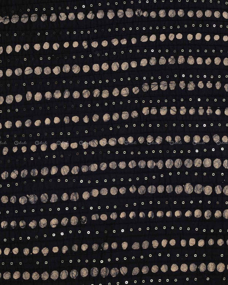 Black Cotton Pintek Print Fabric