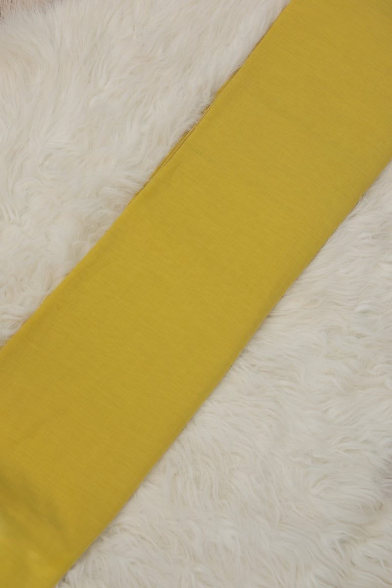 Mustard Yellow Printed Linen Fabric.