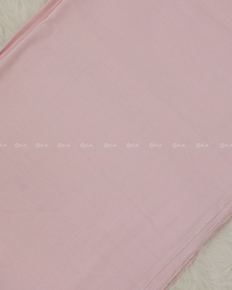 Creamy Pink Printed Linen Fabric.