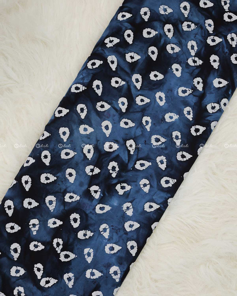 Navy Blue Bathik  Cotton Print