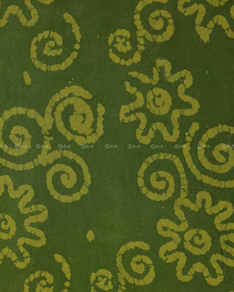 Forest Green Bathik  Cotton Print