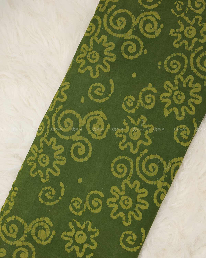 Forest Green Bathik  Cotton Print