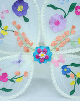 Ivory Wings with Multi Colour Floral Embroidery Detailing