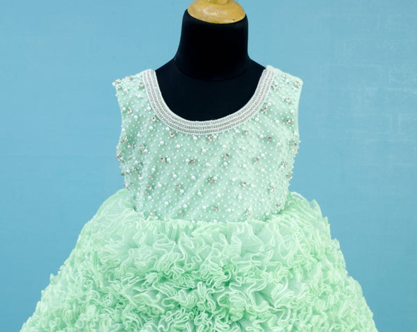 Pastel Green Lock Frill Gown