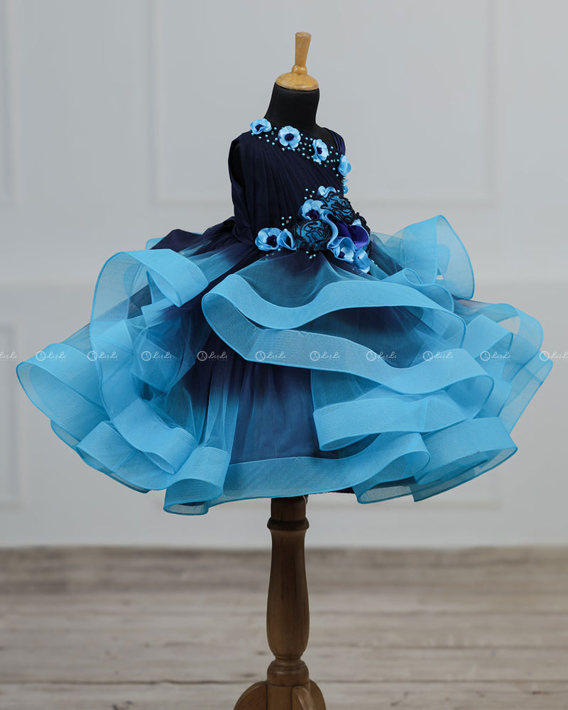 Kids One Shoulder Blue Gown Online | Premium Quality Kids Wear Online in India www.liandli.in Kids One Shoulder Blue Gown Online | Premium Quality Kids Wear Online in India www.liandli.in