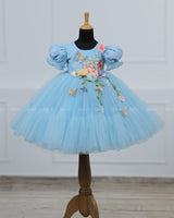 Baby Blue Fairy Tale Dress with Wild Flowers.