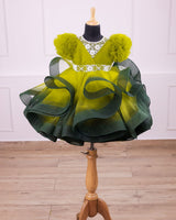 Kids Green Twirled Gown Online | Buy Designer Party Wear Gowns Online