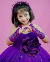 Kids Purple Ball Gown Online | Kids Party Gown Online
