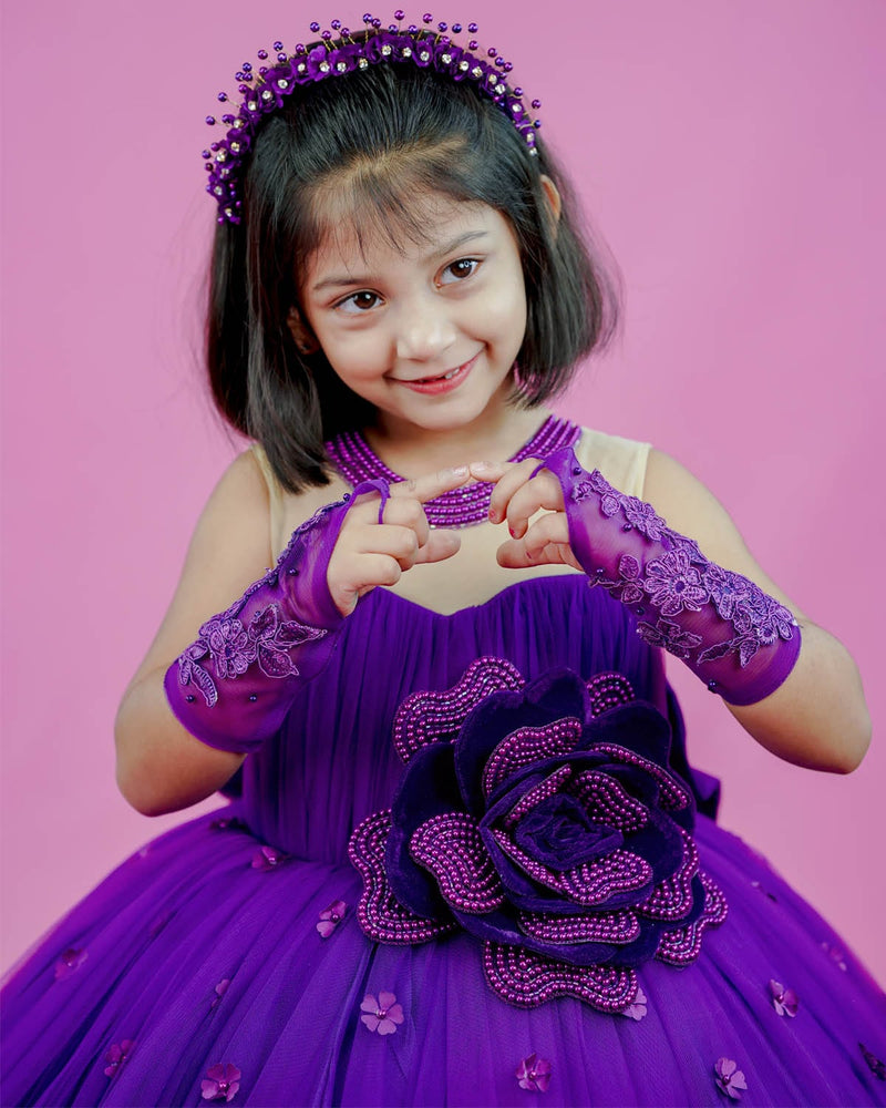 Kids Purple Ball Gown Online Kids Party Gown Online –