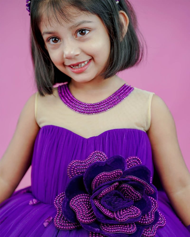 Kids Purple Ball Gown Online | Kids Party Gown Online