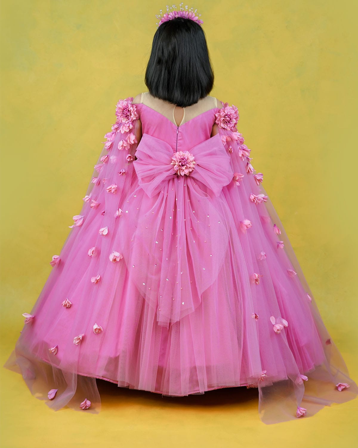 Kids Cozy Pink Palm Gown