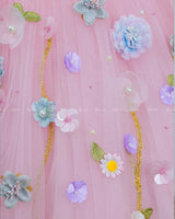 Dreamy Floral Icy  Pink Princess Gown