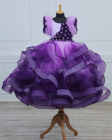 Lavender and Purple Color Gradient Swirled Gown