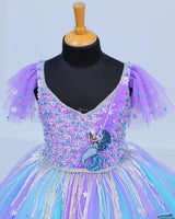 Lavender & Sea Green Hand-Crafted Sea Mermaid Theme Gown