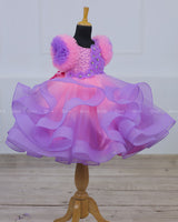 Pink and Lavender Color Gradient Swirled Gown