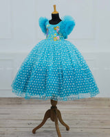 Baby Blue & Sky Blue Theme Dress Highlighted With Handwork