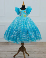 Baby Blue & Sky Blue Theme Dress Highlighted With Handwork