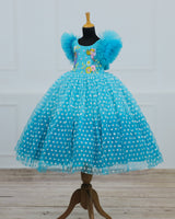 Blue Fairy Theme Dress Highlighted With Handwork