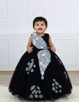 Black Gown with Handcrafted Butterfly Wings