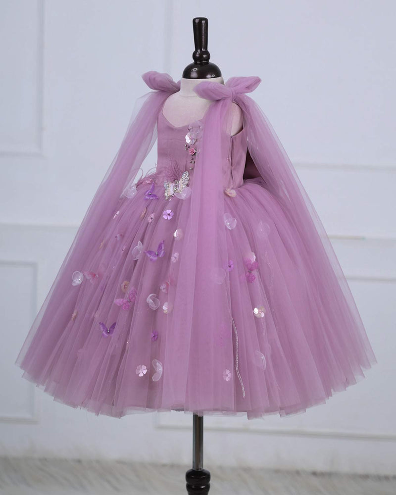 Dreamy Floral  Lilac Princess Gown.