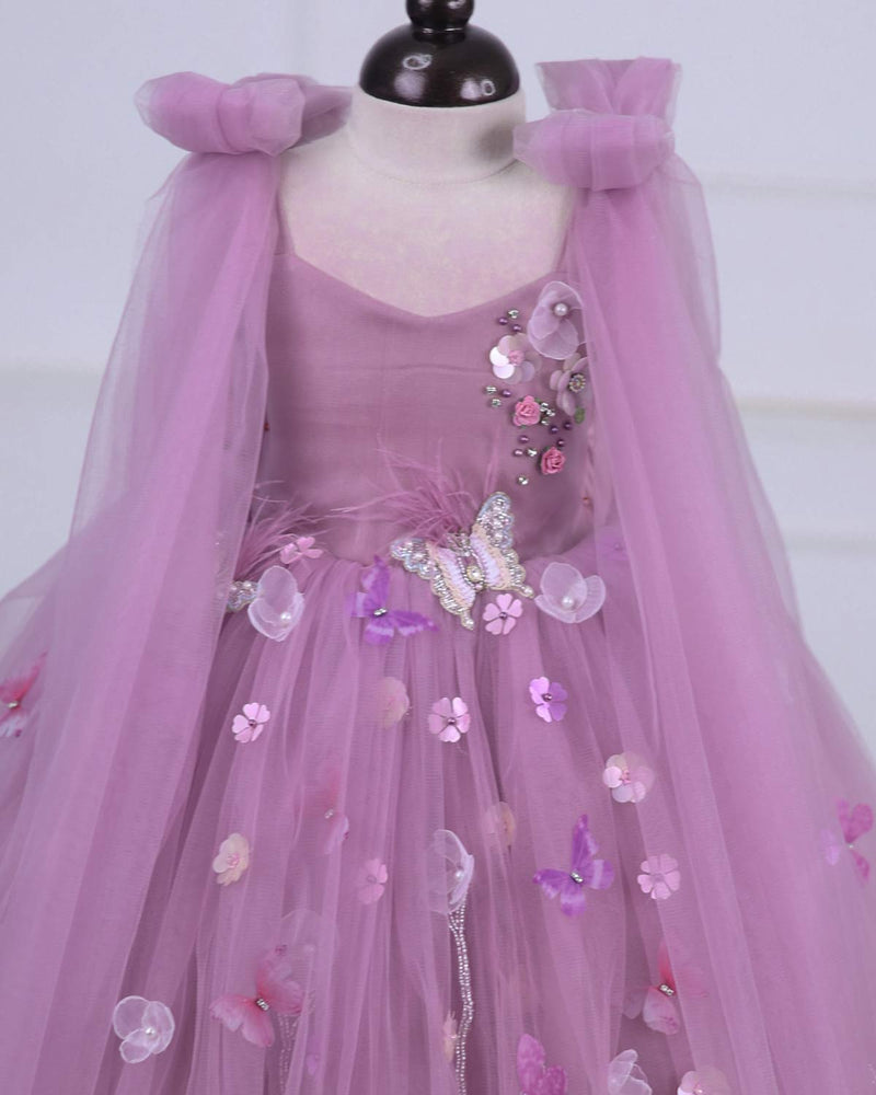 Dreamy Floral  Lilac Princess Gown.