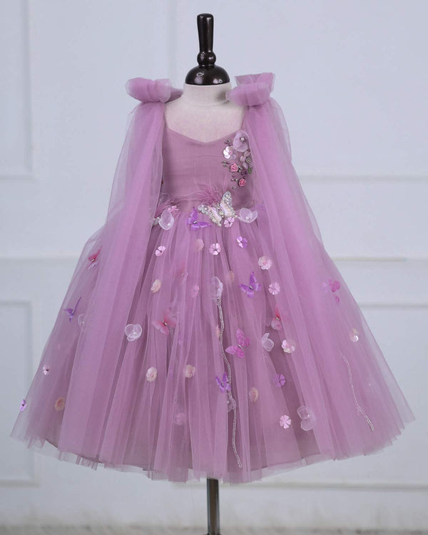Dreamy Floral  Lilac Princess Gown.