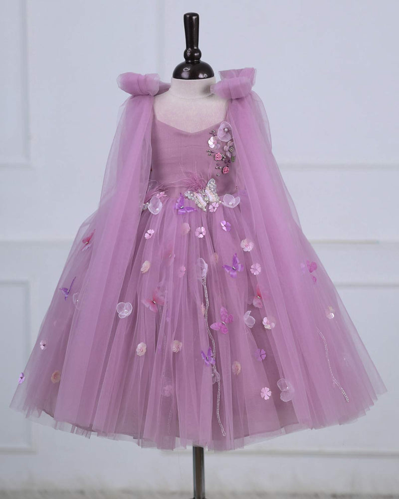 Dreamy Floral  Lilac Princess Gown.