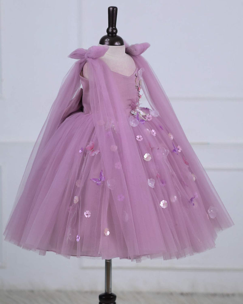 Dreamy Floral  Lilac Princess Gown.