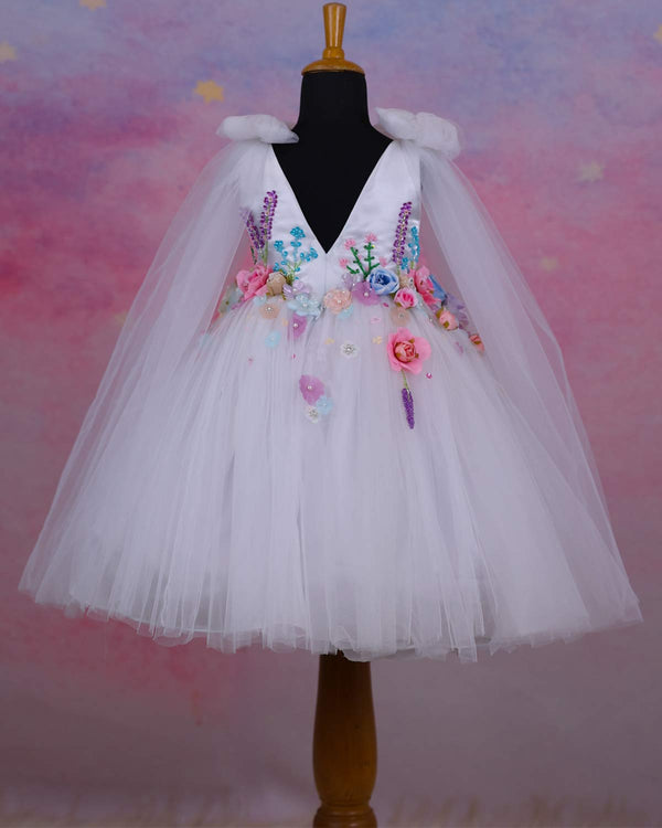 Dreamy Floral White Princess Gown.