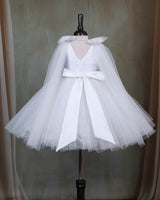 Enchanted White Princess Gown with Beautiful Red Flowers