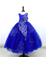 Deep Royal Blue Gown with Handcrafted Butterfly Wings