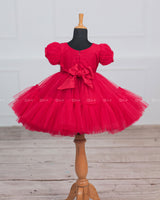 candy Red Fairy Tale Dress with Wild Flowers.